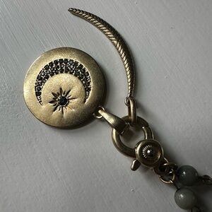 Gold Crescent Pendant Necklace